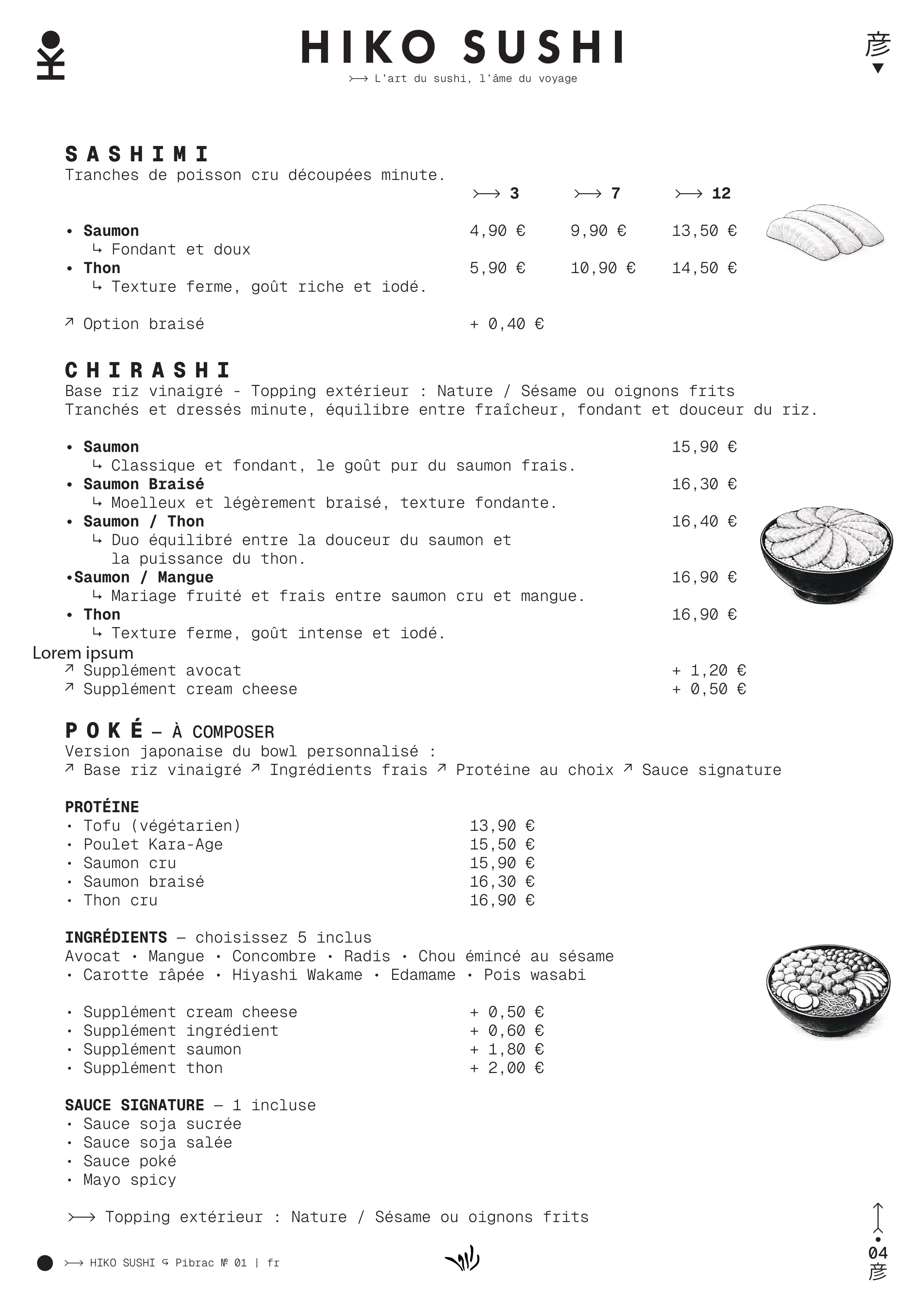 Page de menu